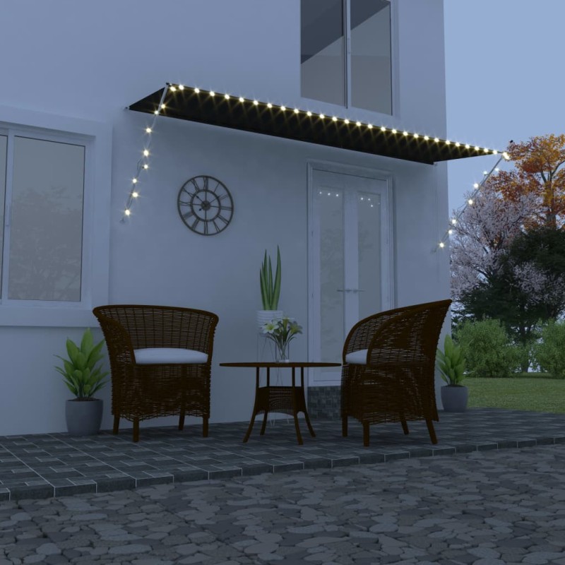 Tenda da Sole Retrattile con LED 400x150 cm Antracite Tenda da Sole Retrattile con LED 400x150 cm Antracite