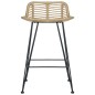Sedie da Bar 2 pz in Rattan Naturale