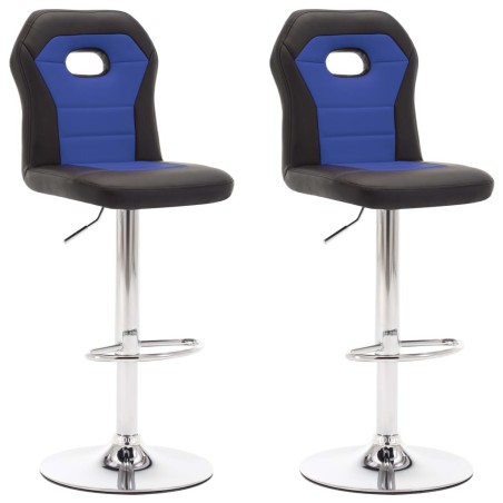 Sgabelli da Bar 2 pz Blu in Similpelle