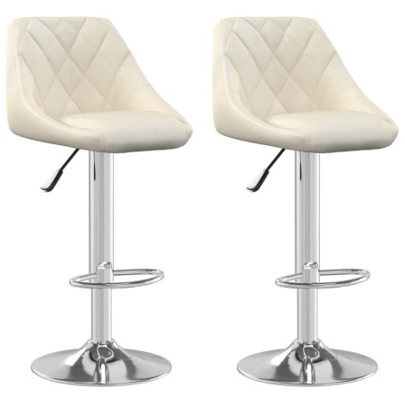 vidaXL Sgabelli da Bar 2 pz Crema in Velluto