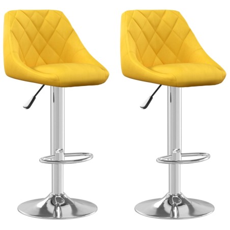 vidaXL Sgabelli da Bar 2 pz Giallo Senape in Velluto
