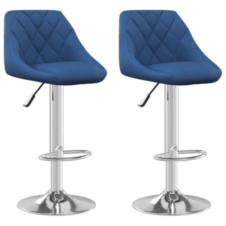 vidaXL Sgabelli da Bar 2 pz Blu in Velluto