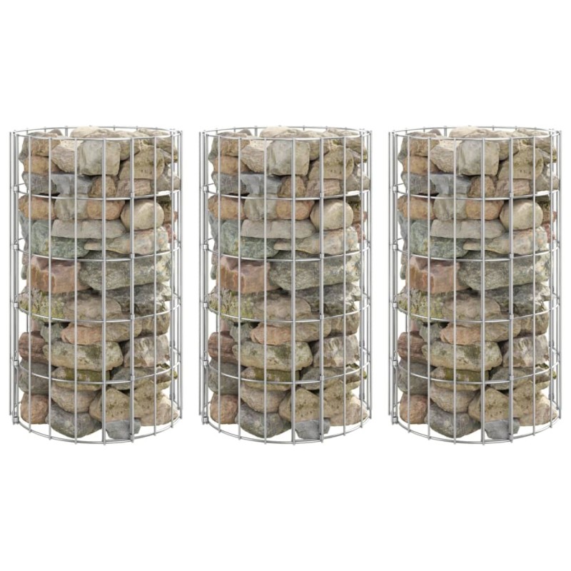 Fioriere Gabbione Circolare 3 pz in Acciaio Zincato Ø30x50 cm Fioriere Gabbione Circolare 3 pz in Acciaio Zincato Ø30x50 cm