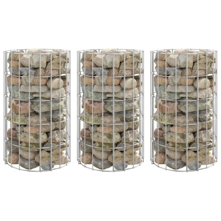 Fioriere Gabbione Circolare 3 pz in Acciaio Zincato Ø30x50 cm