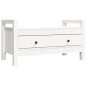Panca da Ingresso Bianca 80x40x43 cm in Legno Massello di Pino Panca da Ingresso Bianca 80x40x43 cm in Legno Massello di Pino