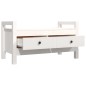 Panca da Ingresso Bianca 80x40x43 cm in Legno Massello di Pino Panca da Ingresso Bianca 80x40x43 cm in Legno Massello di Pino