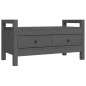Panca da Ingresso Grigio 80x40x43 cm in Legno Massello di Pino Panca da Ingresso Grigio 80x40x43 cm in Legno Massello di Pino