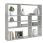 vidaXL Scaffale a Parete Grigio Cemento 90x16x78 cm Legno Multistrato