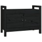 Panca da Ingresso Nero 80x40x60 cm in Legno Massello di Pino Panca da Ingresso Nero 80x40x60 cm in Legno Massello di Pino