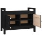 Panca da Ingresso Nero 80x40x60 cm in Legno Massello di Pino Panca da Ingresso Nero 80x40x60 cm in Legno Massello di Pino