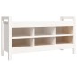 Panca da Ingresso Bianca 110x40x60 cm in Legno Massello di Pino Panca da Ingresso Bianca 110x40x60 cm in Legno Massello di Pino