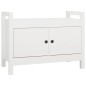 Panca da Ingresso Bianca 80x40x60 cm in Legno Massello di Pino Panca da Ingresso Bianca 80x40x60 cm in Legno Massello di Pino
