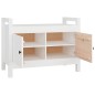 Panca da Ingresso Bianca 80x40x60 cm in Legno Massello di Pino Panca da Ingresso Bianca 80x40x60 cm in Legno Massello di Pino