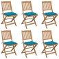 Sedie da Giardino Pieghevoli 6 pz con Cuscini Massello Acacia Sedie da Giardino Pieghevoli 6 pz con Cuscini Massello Acacia