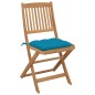 Sedie da Giardino Pieghevoli 6 pz con Cuscini Massello Acacia Sedie da Giardino Pieghevoli 6 pz con Cuscini Massello Acacia