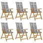 Sedie da Giardino Pieghevoli 6 pz con Cuscini Massello Acacia Sedie da Giardino Pieghevoli 6 pz con Cuscini Massello Acacia