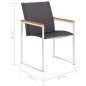 Sedie da Giardino 4 pz in Textilene e Acciaio Inox Grigie Sedie da Giardino 4 pz in Textilene e Acciaio Inox Grigie
