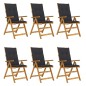 Sedie da Giardino Pieghevoli 6 pz con Cuscini Massello Acacia Sedie da Giardino Pieghevoli 6 pz con Cuscini Massello Acacia