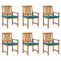 Sedie da Giardino con Cuscini 6 pz in Legno Massello di Acacia Sedie da Giardino con Cuscini 6 pz in Legno Massello di Acacia