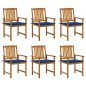 Sedie da Giardino con Cuscini 6 pz in Legno Massello di Acacia Sedie da Giardino con Cuscini 6 pz in Legno Massello di Acacia