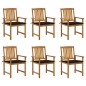 Sedie da Giardino con Cuscini 6 pz in Legno Massello di Acacia Sedie da Giardino con Cuscini 6 pz in Legno Massello di Acacia