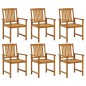 Sedie da Giardino con Cuscini 6 pz in Legno Massello di Acacia Sedie da Giardino con Cuscini 6 pz in Legno Massello di Acacia