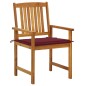 Sedie da Giardino con Cuscini 6 pz in Legno Massello di Acacia Sedie da Giardino con Cuscini 6 pz in Legno Massello di Acacia