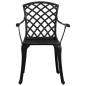 Sedie da Giardino 4 pz in Alluminio Pressofuso Nero Sedie da Giardino 4 pz in Alluminio Pressofuso Nero