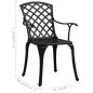 Sedie da Giardino 4 pz in Alluminio Pressofuso Nero Sedie da Giardino 4 pz in Alluminio Pressofuso Nero