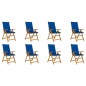 Sedie da Giardino Pieghevoli con Cuscini 8 pz Massello Acacia Sedie da Giardino Pieghevoli con Cuscini 8 pz Massello Acacia