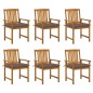 Sedie da Giardino con Cuscini 6 pz in Legno Massello di Acacia Sedie da Giardino con Cuscini 6 pz in Legno Massello di Acacia