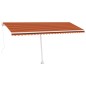 Tenda Retrattile Manuale Autoportante 500x300cm Arancio Marrone Tenda Retrattile Manuale Autoportante 500x300cm Arancio Marrone