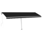 Tenda Automatica con Sensore Vento e LED 600x350 cm Antracite Tenda Automatica con Sensore Vento e LED 600x350 cm Antracite