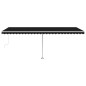 Tenda Automatica con Sensore Vento e LED 600x350 cm Antracite Tenda Automatica con Sensore Vento e LED 600x350 cm Antracite