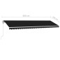 Tenda Automatica con Sensore Vento e LED 600x350 cm Antracite Tenda Automatica con Sensore Vento e LED 600x350 cm Antracite