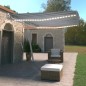 vidaXL Tenda Automatica con Sensore Vento e LED 500x350 cm Blu Bianca vidaXL Tenda Automatica con Sensore Vento e LED 500x350 cm Blu Bianca
