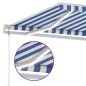 vidaXL Tenda Automatica con Sensore Vento e LED 500x350 cm Blu Bianca vidaXL Tenda Automatica con Sensore Vento e LED 500x350 cm Blu Bianca