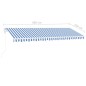 vidaXL Tenda Automatica con Sensore Vento e LED 500x350 cm Blu Bianca vidaXL Tenda Automatica con Sensore Vento e LED 500x350 cm Blu Bianca