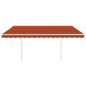 Tenda da Sole Retrattile Manuale Pali 4,5x3,5 m Arancio Marrone Tenda da Sole Retrattile Manuale Pali 4,5x3,5 m Arancio Marrone