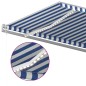 Tenda Automatica con Sensore Vento e LED 500x350 cm Blu Bianca Tenda Automatica con Sensore Vento e LED 500x350 cm Blu Bianca