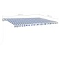 Tenda Automatica con Sensore Vento e LED 500x350 cm Blu Bianca Tenda Automatica con Sensore Vento e LED 500x350 cm Blu Bianca