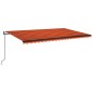 Tenda Automatica Sensore Vento e LED 500x350 cm Arancio Marrone Tenda Automatica Sensore Vento e LED 500x350 cm Arancio Marrone