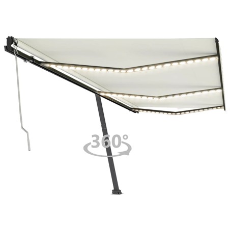Tenda Automatica con Sensore Vento e LED 600x350 cm Crema