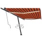 vidaXL Tenda Automatica Sensore Vento e LED 500x300 cm Arancio Marrone vidaXL Tenda Automatica Sensore Vento e LED 500x300 cm Arancio Marrone