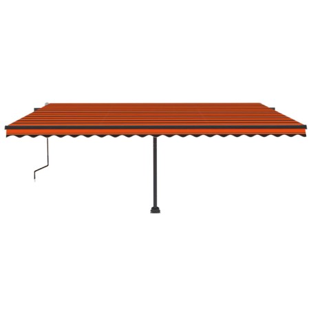 vidaXL Tenda Automatica Sensore Vento e LED 500x300 cm Arancio Marrone