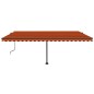 vidaXL Tenda Automatica Sensore Vento e LED 500x300 cm Arancio Marrone vidaXL Tenda Automatica Sensore Vento e LED 500x300 cm Arancio Marrone