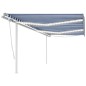 Tenda Automatica con Sensore Vento e LED 6x3,5 m Blu Bianca Tenda Automatica con Sensore Vento e LED 6x3,5 m Blu Bianca