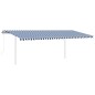 Tenda Automatica con Sensore Vento e LED 6x3,5 m Blu Bianca Tenda Automatica con Sensore Vento e LED 6x3,5 m Blu Bianca
