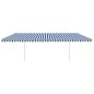 Tenda Automatica con Sensore Vento e LED 6x3,5 m Blu Bianca Tenda Automatica con Sensore Vento e LED 6x3,5 m Blu Bianca