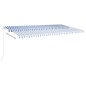Tenda Automatica con Sensore Vento e LED 6x3,5 m Blu Bianca Tenda Automatica con Sensore Vento e LED 6x3,5 m Blu Bianca